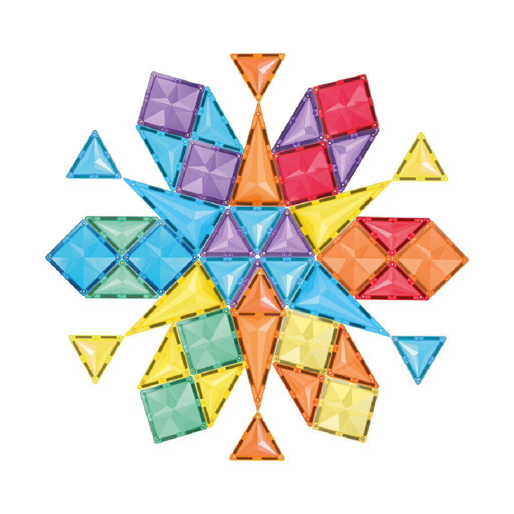 Pezzi magnetici Cleverclixx disposti a cerchio – colori brillanti