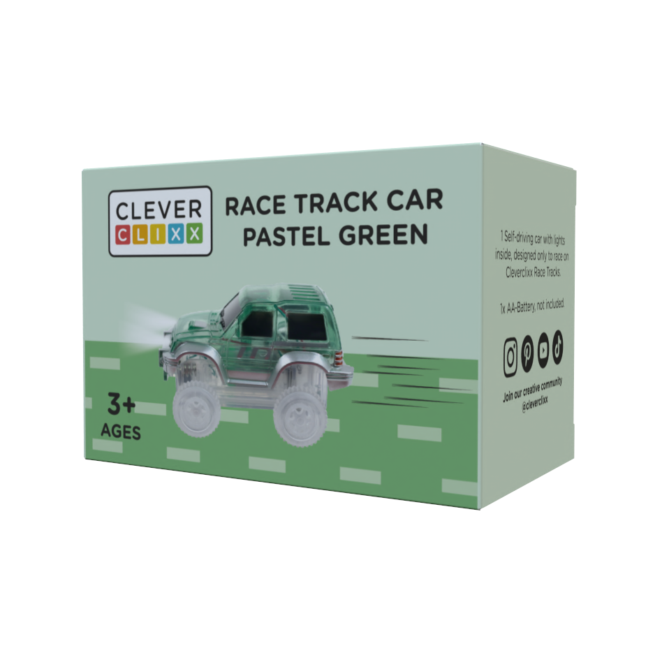 Cleverclixx Auto Luminosa Verde – Race Track Car per Pista Magnetica