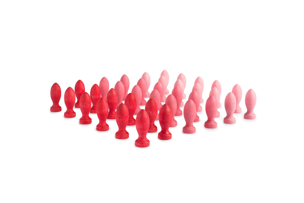 Set Grapat Mandala Flower Petals rosso e rosa disposto su sfondo bianco.